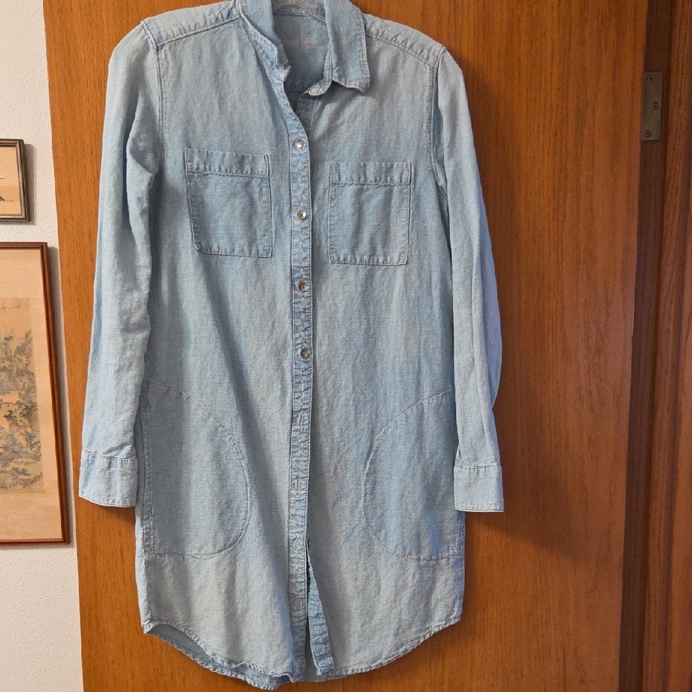 GAP Blue Denim Shirt Dress